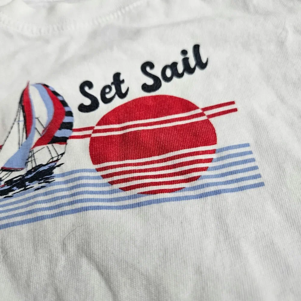Janie and Jack Boys White Set Sail Tee Sailboat Graphic T-Shirt 2T